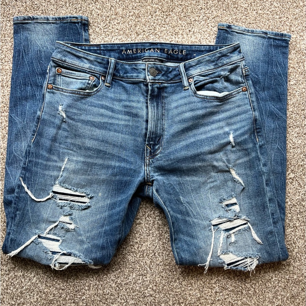 Mens American Eagle Next Level Airflex Distressed Jeans 33x30